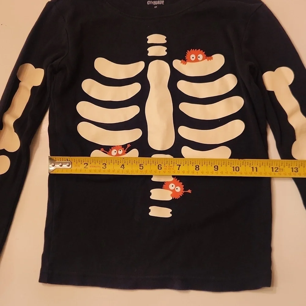 Gymboree Halloween Skeleton Bones Glow in the Dark Pajama Set 10